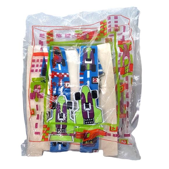 Vintage Avon Childs Race Car Pit Stop Suspenders Track Checkered Flag NOS 1988 - Picture 3 of 6